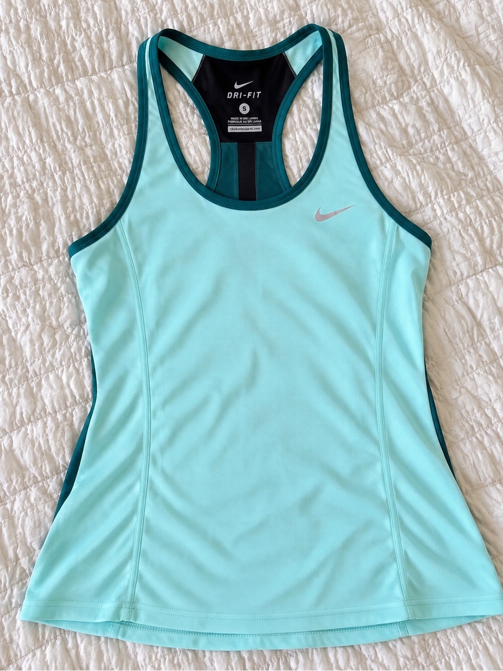 NIKE 🩵 Dri-FIT Aqua Teal Racerback Athletic Tank Top